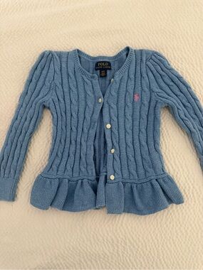 Polo by Ralph Lauren Light Blue Cable Knit Cardigan